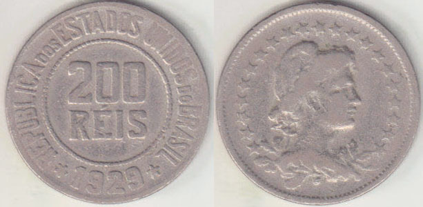 1929 Brazil 200 Reis A005070